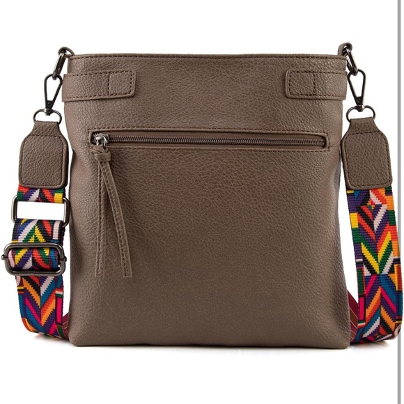 Leather multi pocket crossbody purse - Picture 3 of 6